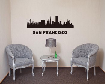 City of USA  Silhouette Modern Wall Art Sticker